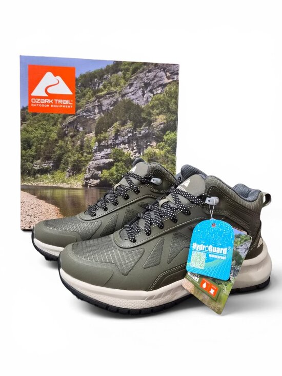 Ozark Trail Shoes - Ozark Trail Womens Tech Hiking Shoes Waterproof Size 8.5 Lace-Up Olive Green